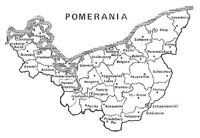 Map of Pommern