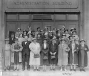 Ma (Mary) in front of the Watkins Building